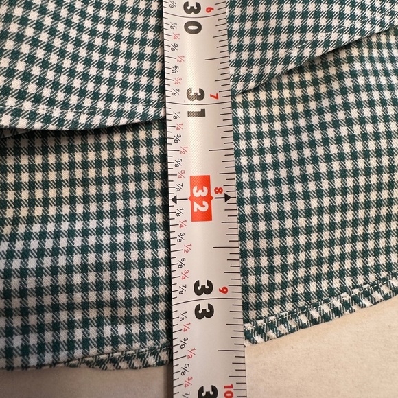 Ralph Lauren Golf Size Medium Green Gingham Check Button Down Shirt Classic Fit - Picture 6 of 7